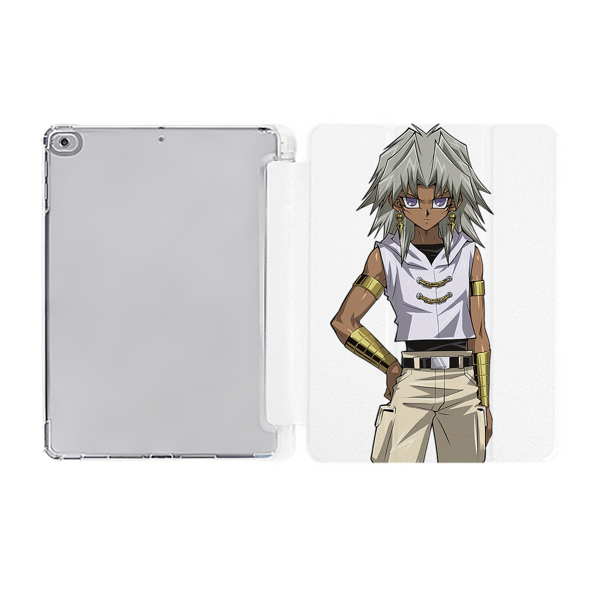 （画像用） 遊☆戯☆王 Yu-Gi-Oh! IPad ケース ペン収納付き 三つ折りスタンド PUレザー×シリコン 対応機種9.5/10.5/10.9インチ